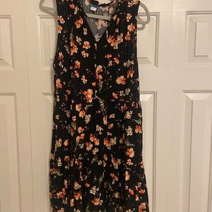 Old Navy Short Black Floral Dress